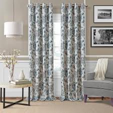 Soro Grommet Room Darkening 95 Window Curtain Panel Blue Taupe