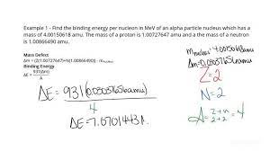 Binding Energy Of A Nucleon