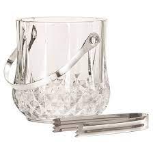 Crystalite Glass Ice Bucket Tongs