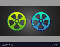 Green And Blue Alloy Wheel For Car Icon