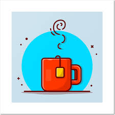 Hot Tea Cartoon Vector Icon