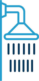 Shower Line Blue Two Color Icon