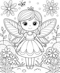 Coloring Page For Kids Fairy In A
