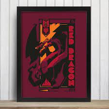 Red Dragon Icon Graphic Wall Art