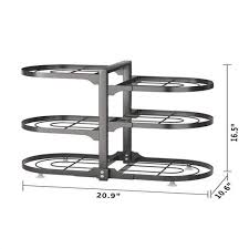 6 Tier Pots And Pans Lid Organizer Rack Holder Adjustable Pot Organizer Rack Dish Rack For Under Cabinet Black