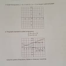Equations Y 4x 2 And 4x 3y 12