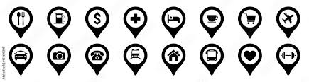 Set Of Map Pin Icon Restaurants
