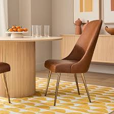 Leather Dining Chair Metal Legs