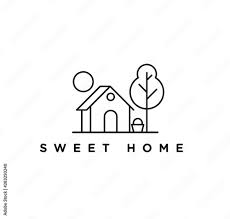 Sweet Home Logo Icon Line Art Stock