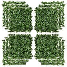 Outsunny 12pcs Artificial Boxwood Wall Panels 20 X 20 Sweet Potato Leaf Privacy Fence Screen Faux Hedge Greenery Backdrop For