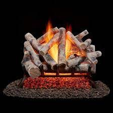 Birch Wood Vented Natural Gas Fireplace