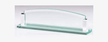 Glass Desk Name Plate D232 Shelf