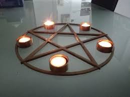 Nice Gothik Pentagram Candle Holder 3d