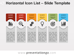 Horizontal Icon List For Powerpoint And