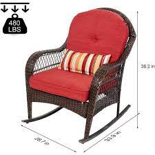 Brown Wicker Outdoor Rocking Chair With
