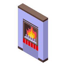 House Furnace Icon Isometric Vector