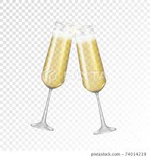 Realistic 3d Champagne Golden Glass