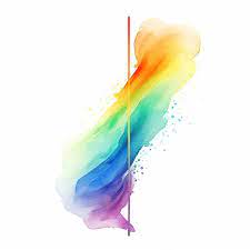 Watercolor Paint Stroke Icon Rainbow
