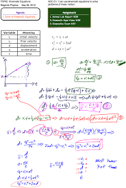 Intro To Kinematic Equations Regents