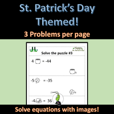 St Patrick S Day Solving Equations