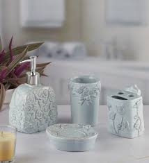 Buy Modern Blue Ceramic Set Of 4 Bath