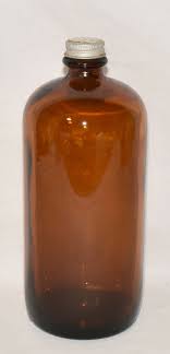 Antique Brown Amber Glass Medicine