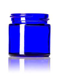 Cobalt Blue Round Glass Jar 1 Oz