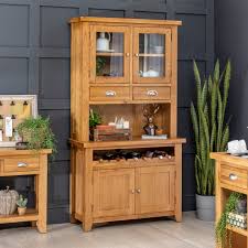 Cheshire Oak Medium Glazed Dresser With