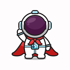 Cute Astronaut Character Super Hero