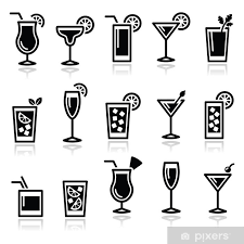 Wall Mural Cocktails Drinks Glasses