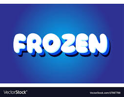 Frozen Text 3d Blue White Concept