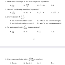 Rational Algebraic Expressions Brainly Ph