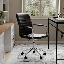 Martha Stewart Taytum Upholstered Office Chair Black