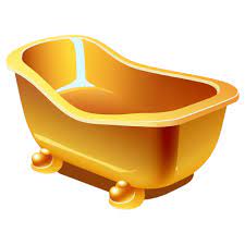 Golden Bath Icon Golden Objects