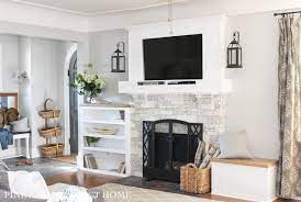 Brick Fireplace Makeover Pine And