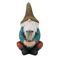 Led Firefly Jar Gnome Garden Statue
