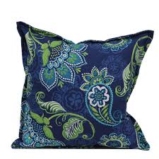 Fl Blue Square Throw Pillow