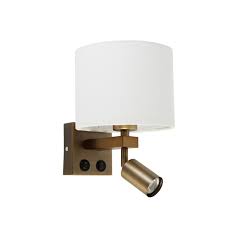 Wall Lamp Bronze With Reading Lamp And