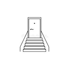 Staircase With A Door Icon Stairs In