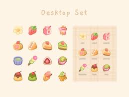 Cute Desktop Set 16 Icons Wallpaper