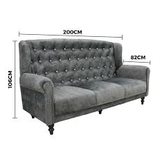 Fabric Chesterfield 3 Seater Sofa Norwich