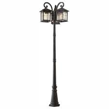 Post Lamp With Clear Seedy Glass Shade
