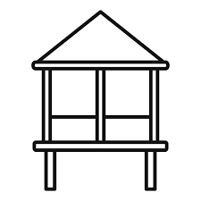 Floating Market House Icon Outline