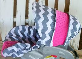 Chevron And Pink Minky Car Seat Cover