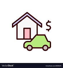 Car Home Loan Icon Royalty Free Vector