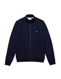 Men S Lacoste Zippered Stand Up Collar