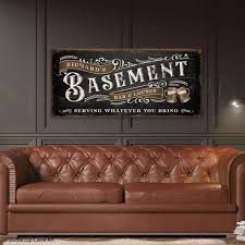 Personalized Basement Bar Sign Basement