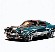 Us Muscle Car Vector Ilration Image