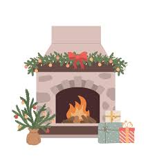 Cartoon Fireplace With