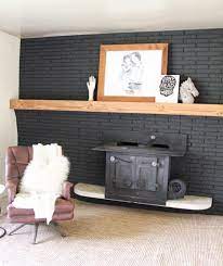 Easy Wood Mantel For Brick Fireplace